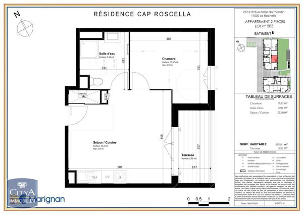 Appartement à louer 2 pièces 40.51m² La Rochelle (17000)