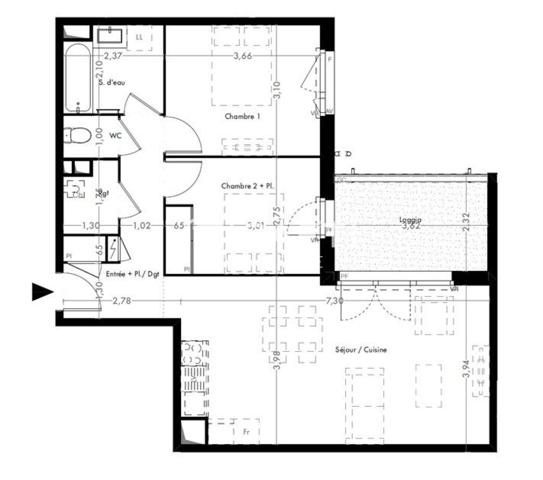Appartement T3 neuf avec balcon et stationnements – Résidence moderne