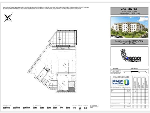 Location Studio 27.5 m² - 1 - 3 RUE SALVADOR ALLENDE Blainville Sur Orne 14550