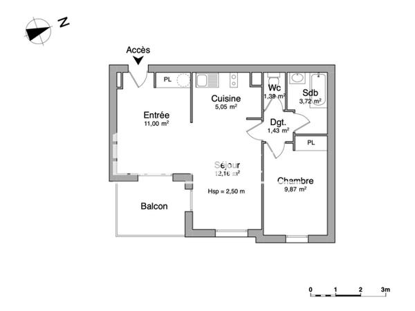 Location Appartement 2 pièces 45.26 m² - HIPPODROME - 125 AVENUE FAIDHERBE PORTE D24 Valenciennes 59300