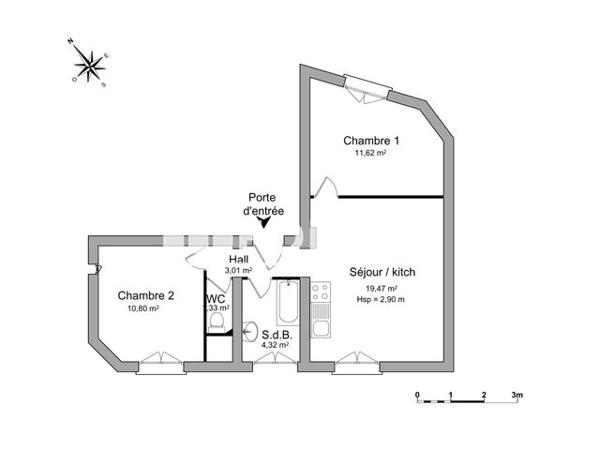Location Appartement 3 pièces 50.55 m² - 1 RUE DE LA RAVINELLE Nancy 54000