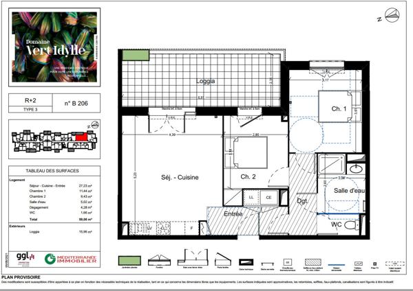 Neuf. Appartement T3 avec loggia 13m² + GARAGE box