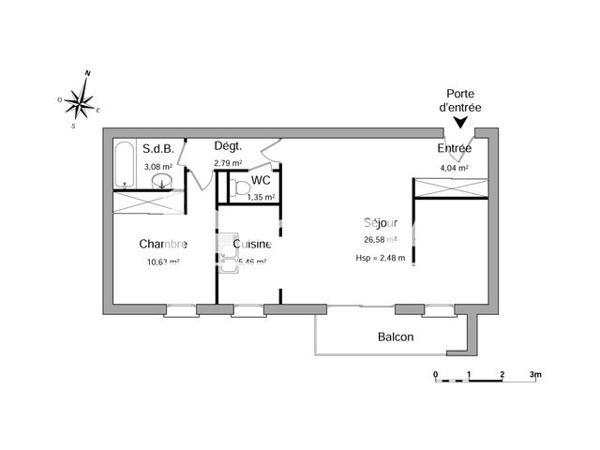 Location Appartement 2 pièces 53.93 m² - 1 RUE JULES RENARD Perpignan 66000
