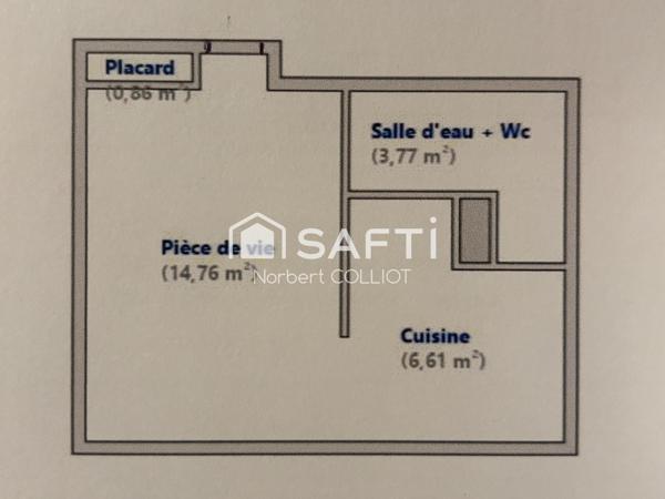 Studio rénové, dernier étage, fort rendement locatif