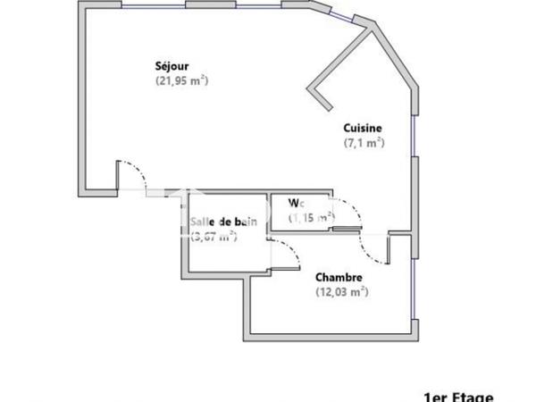 Location Appartement 2 pièces 47.46 m² - Tourcoing 59200
