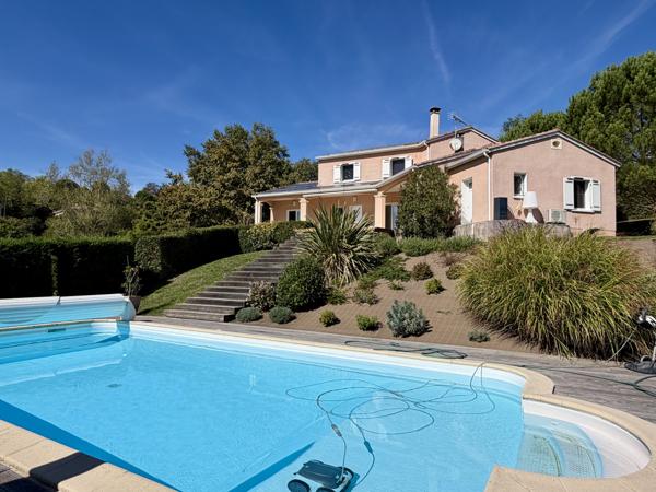 Villeneuve-sur-Lot (47300) Aux portes de Villeneuve-sur-Lot - Villa moderne d'environ 176 m2, 5 chambres avec piscine et vue dominante