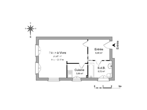 Location Studio 38.06 m² - 4 PLACE MONSEIGNEUR HAMEAUX Caen 14000