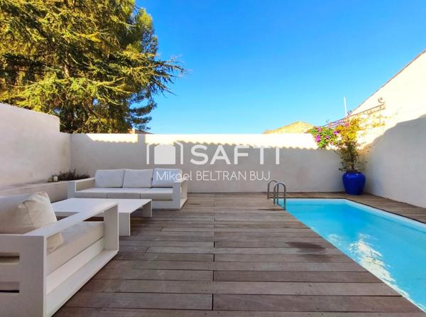 Authentique maison vigneronne avec terrasse et piscine