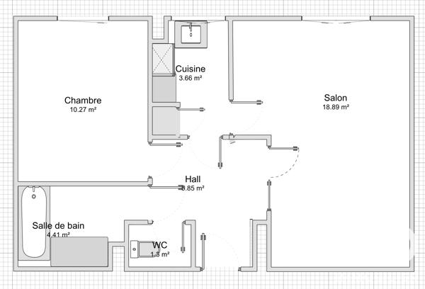 Appartement à vendre 2 pièces 45,91 m² Lille