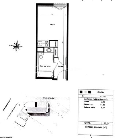 Appartement de 23,01 m²