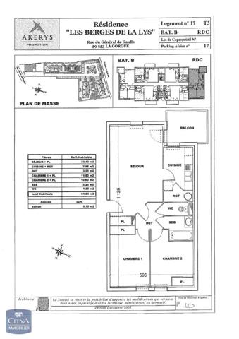Appartement à louer 3 pièces 61.8m² La Gorgue (59253)