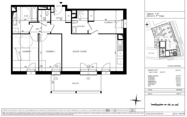 Appartement à vendre 4 pièces 81 m² Villenave-d'Ornon