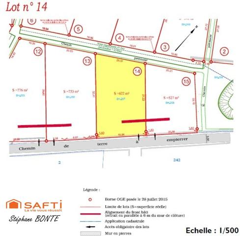 Terrain de 622 m² viabilisée (lot 14) – Le Puy