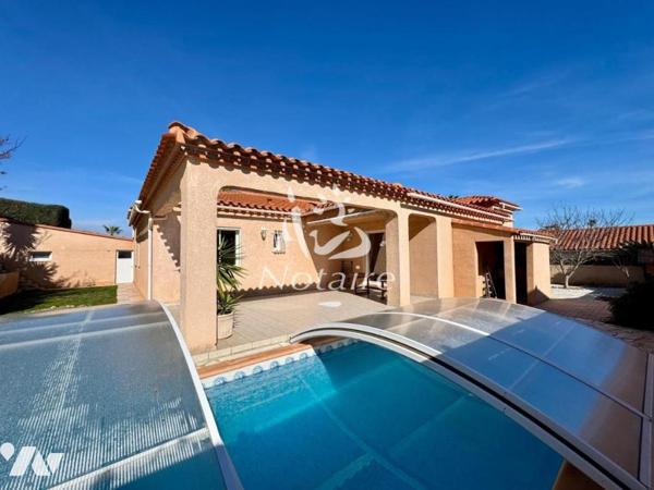 VILLENEUVE-DE-LA-RAHO – Maison de plain-pied 4 faces avec piscine