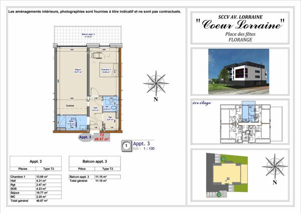 Appartement à vendre    2 pièces • 46,67 m2 Florange