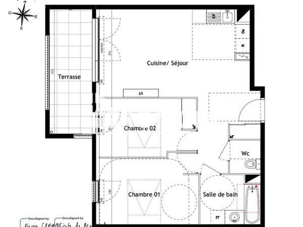 Location Appartement 3 pièces 59.6 m² - 90 CHEMIN DU MAS DE TESTE Nimes 30000