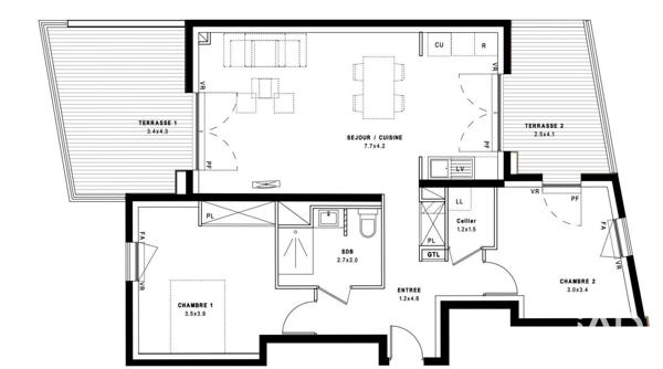 Appartement (neuf) à vendre 3 pièces 71 m² Montpellier