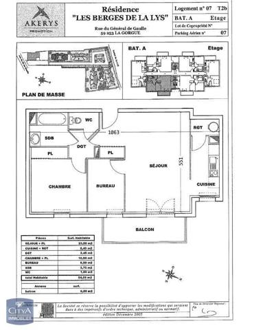 Appartement à louer 3 pièces 54.05m² La Gorgue (59253)