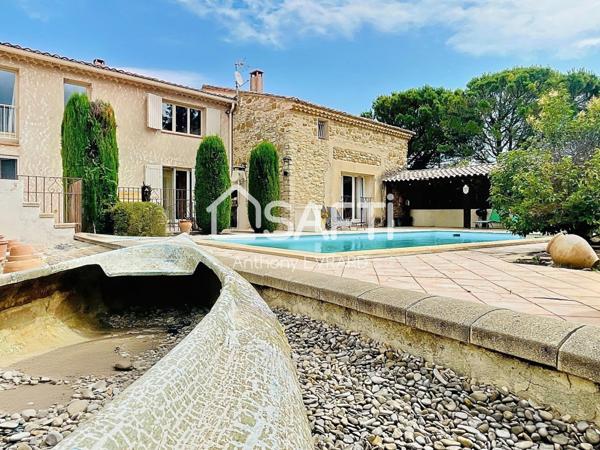 Mas en pierre 320?m² avec piscine, gîte et vue sur vignobles