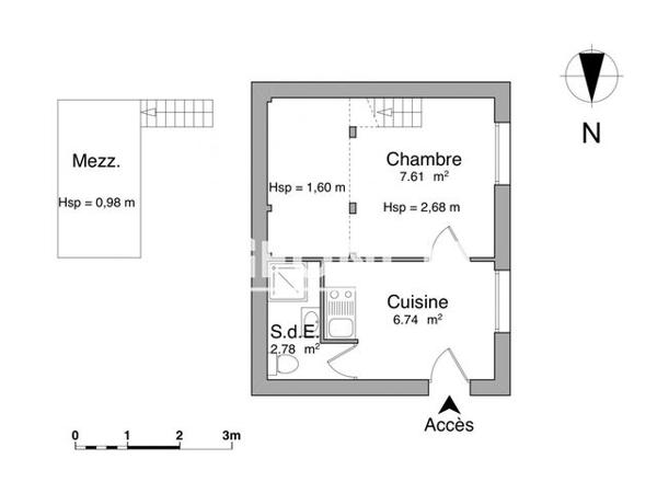 Location Studio 17.13 m² - 23 RUE DES RESERVOIRS Chartres 28000
