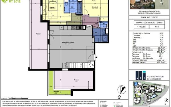 Appartement à vendre    4 pièces • 117,10 m2 Châteauneuf-Grasse