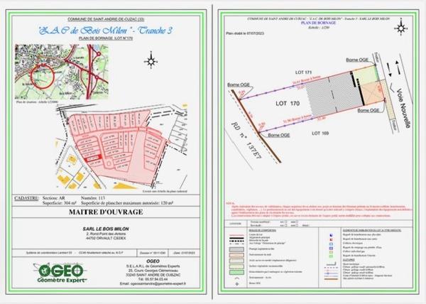 “ Terrain constructible totalement viabilisé – Cadre sécurisé à 20 min de Bordeaux”