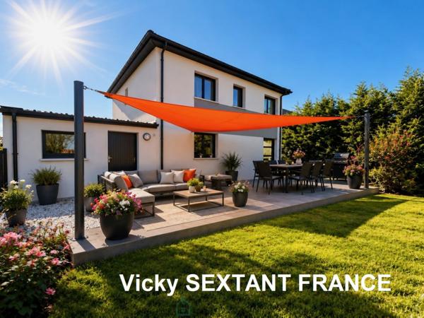 Maison moderne individuelle avec garage.