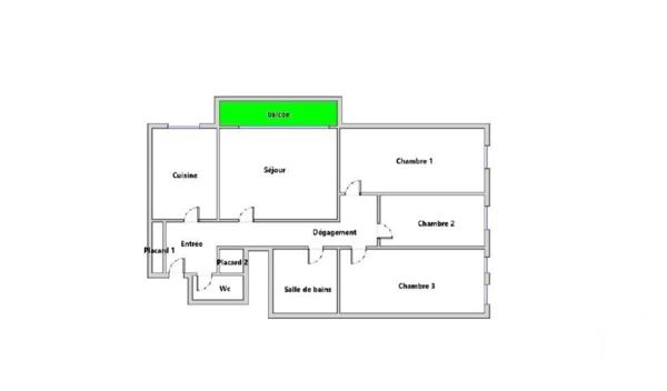 Appartement F4 à vendre  4 pièces - 73,81 m 2   ST DENIS  - 93
