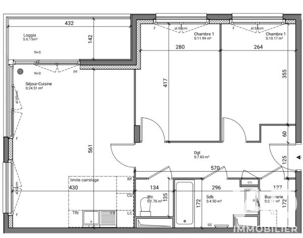 Appartement à vendre 3 pièces 63 m² Saint-Denis