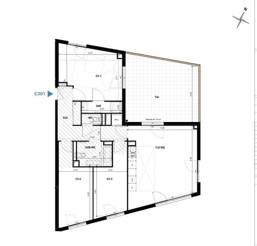 GRAND T4 DERNIER ETAGE AVEC TERRASSE
