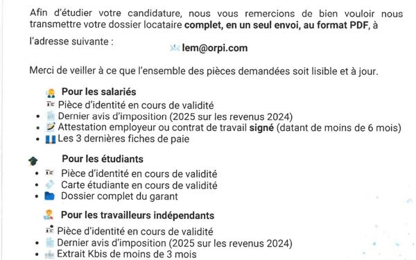 Appartement à louer