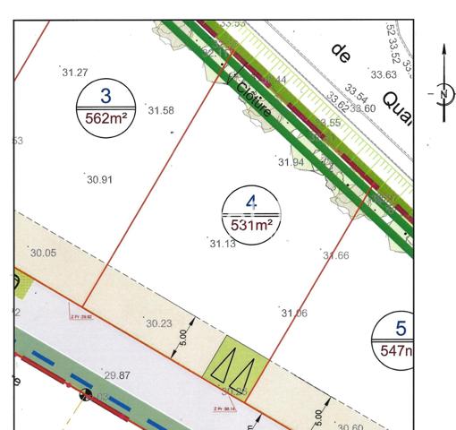 parcelle constructible viabilisée de 531 m²