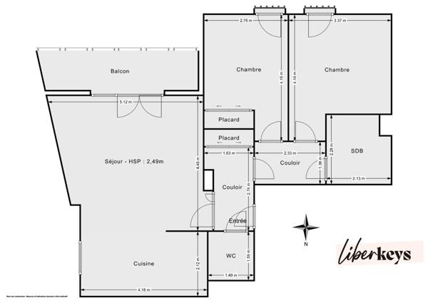 3 pièces de 66m² - POINTE DU LAC - métro + téléphérique