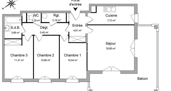 Location Appartement 4 pièces 77.56 m² - Saint-ouen-l'aumône 95310