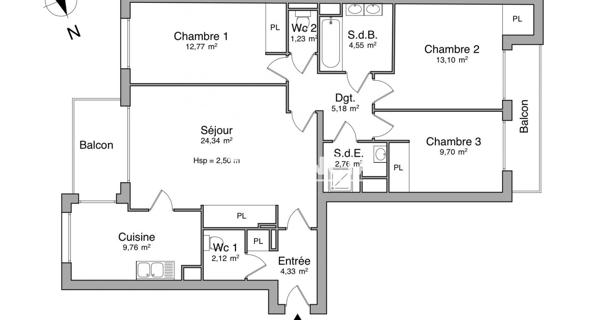 Location Appartement 4 pièces 89.84 m² - Clamart 92140