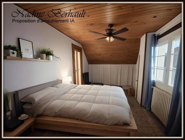 Maison à vendre 4 pièces Amilly Viroy(45), sous sol complet, 2 ch en étage, salon avec cheminée, cuisine aménagée, jardin clos, 2 mn transport Gare Montargis