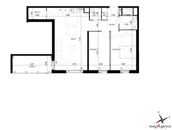 Appartement à NOTRE-DAME-DE-BONDEVILLE, 76960 - 3 pièces 68m²