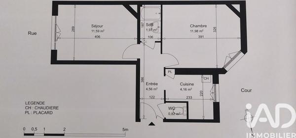 Appartement à vendre 2 pièces 35,08 m² Paris 20