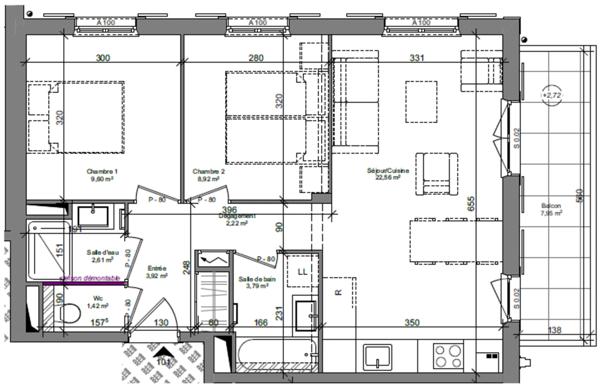 appartement à vendre 3 pièces SAINT GERVAIS LES BAINS (74)