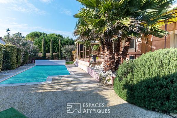 Maison quartier Chabrillan Montélimar avec studio indépendant, accès PMR, piscine et jardin paysagé