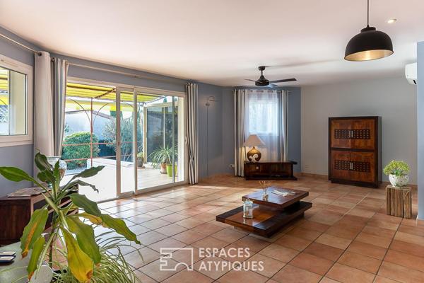 Maison quartier Chabrillan Montélimar avec studio indépendant, accès PMR, piscine et jardin paysagé