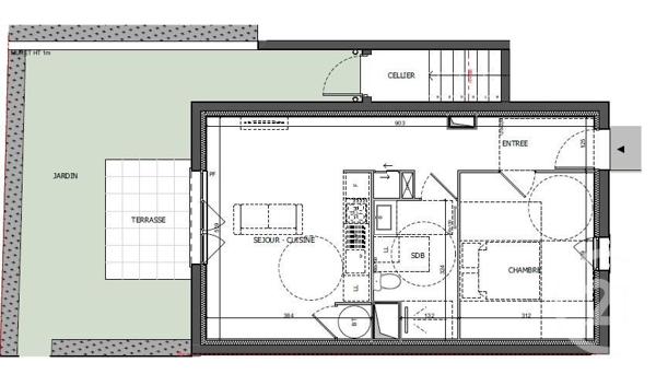 Appartement T2 à vendre  2 pièces - 45,13 m2 EQUIHEN PLAGE - 62