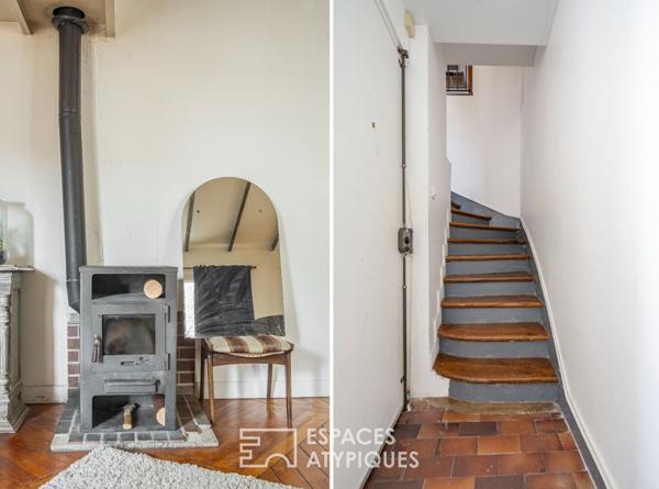 Triplex au dernier étage sur cour avec balcon