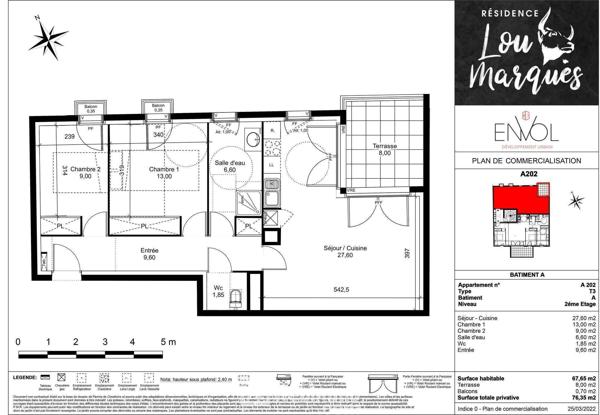 Appartement 68 m² à Vendargues 34740