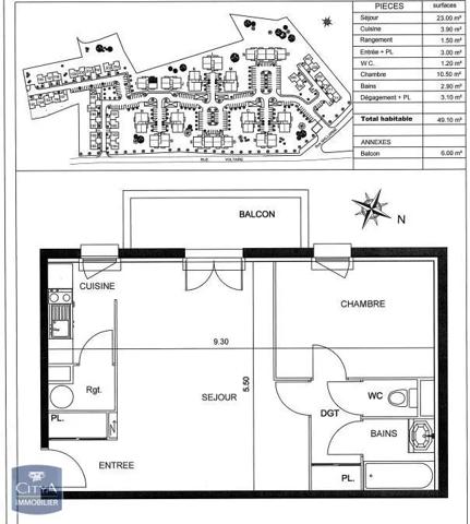 Appartement à vendre 2 pièces 49.1m²