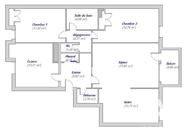 Appartement à vendre 4 pièces 82,39 m² Le Mans