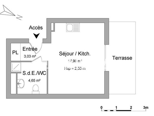 À vendre Studio 25.56 m² - Montluel 01120