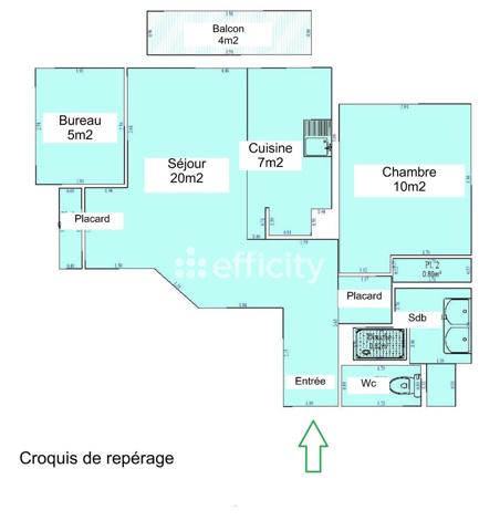 Appartement 3 pièces - 50 m²