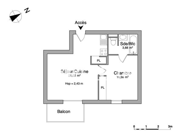 Location Appartement 2 pièces 36.53 m² - RUE DU PIC D'ESTOS Lannemezan 65300