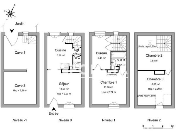 Location Maison 4 pièces 58.2 m² - 60 RUE BENJAMIN NORMAND Sotteville Les Rouen 76300